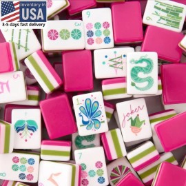 American Mahjong US Local Stock Acrylic American Mahjong Tiles Pink 4-layer OMM RTS Portable Foldable Water Resistant ModernColor: Pink