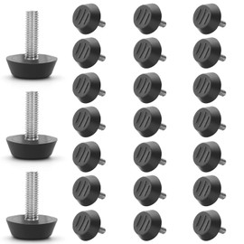 Rierdge Leveling Foot Adjuster M6 x 15mm Screw in Threaded Furniture Feet for Chairs Table Cabinet, 24 Pcs