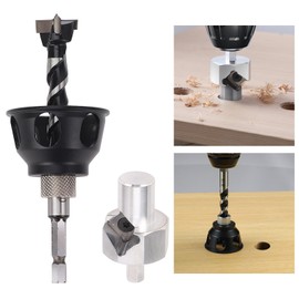 Straight Hole Drilling Positioner, 19mm Vertical Drilling Locator, Aluminium Alloy Drill Press Guides Puncher, Dog Bench Hole Chamfer Reamer Tool for Woodworking