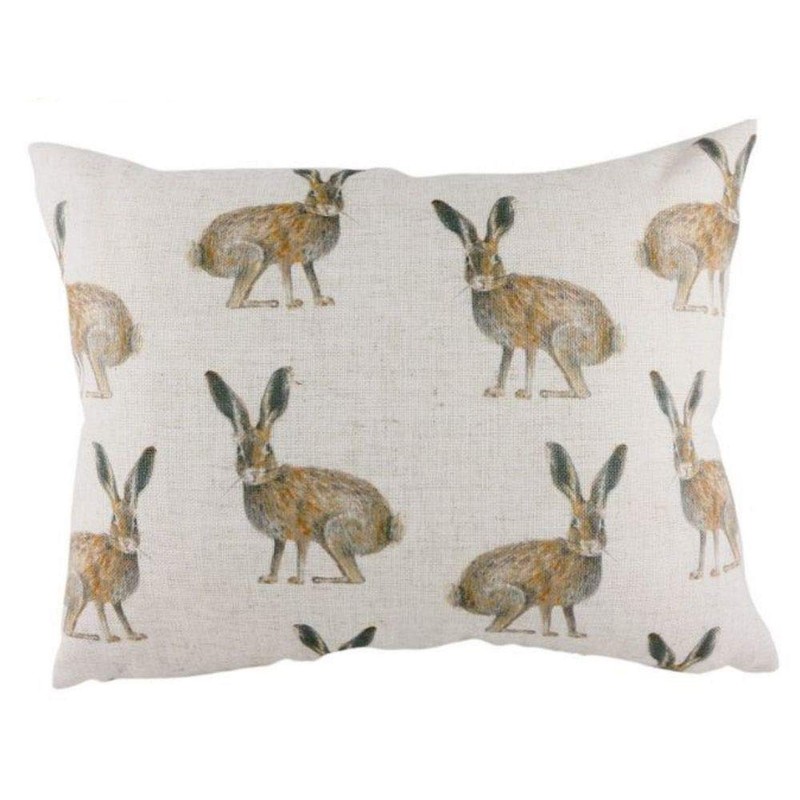 Evans Lichfield Standing Hare Cushion, Natural, Size 17"X13"