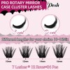 PRO Lash Clusters, 84Pcs Cluster Lashes Rotary Mirror Case Individual