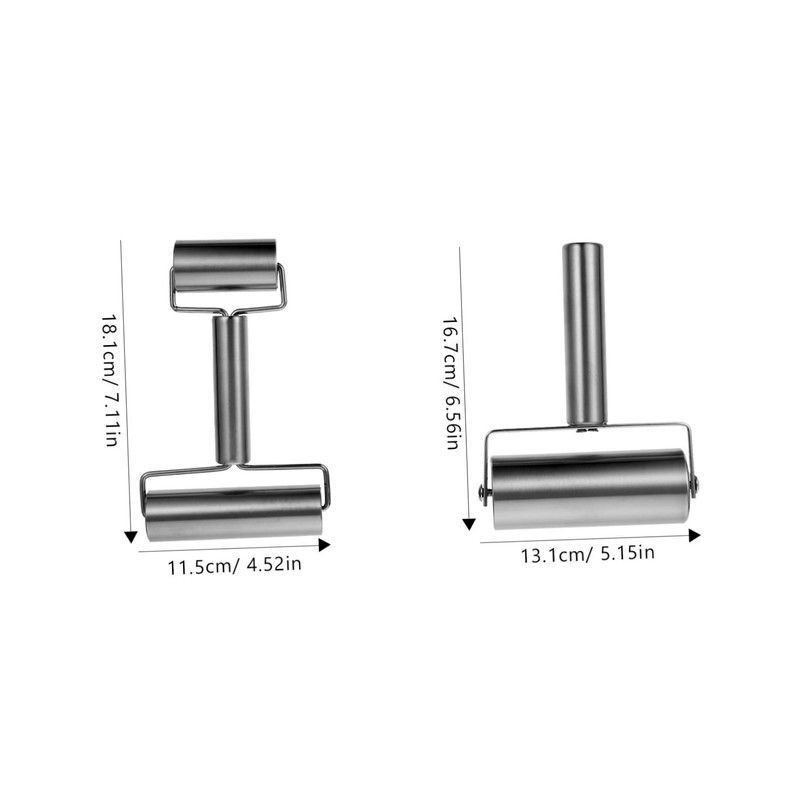 BIUDECO 2Pcs Stainless Steel Rolling Pin Ergonomic Dough Roller for