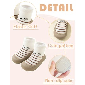 Maeau 3 Pairs of Non-Slip Shoes Baby Girl Socks Slippers Newborn Breathable Socks Spring Autumn Cartoon Cotton Baby First Step 0-4 Years Old, E-04