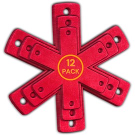 SAVUK Pot and Pan Protectors Set of 12 and 3 Different Sizes Separators Pad Pot Dividers Anti-Slip Pad for Stacking and Protecting Cookware Avoid Scratching (10" 12.5" 15") (Red)
