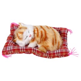 Doll Kitten Plush Toy Tool, Decoration, Sleeping Cat Model, Cat Plush, Room, Entryway, Store (Yellow Stamped)