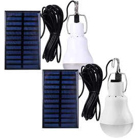 Solar Light Bulbs for Indoor Home and Chicken Coop, Outdoor Waterproof Camping Lamps for Tent, Rechargeable LED Solar Lights for Shed Night, Emergency Power Outage and Outside