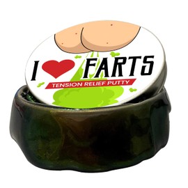 Funny 'I Love Farts' Stress Putty - A Playful & Relaxing Gag Gift - Hilarious & Silly Stress Relief - Jar for Fun Moments