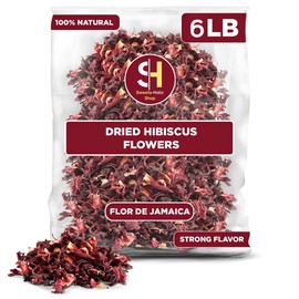 Dried Hibiscus Flowers 10 LB | 100% Natural | Herbal Tea | Cut & Sifted, Gluten Free, Non GMO | Strong Flavor | Loose Leaf Tea for Hibiscus Tea | Dried Leaves