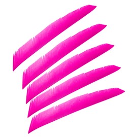 PATIKIL Arrows Vanes, 50 Pack 11 Inch Turkey Feather Arrow Fletching Archery Arrow Feather Right Wing Shield Fletch for DIY Target Shooting, Pink