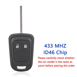 433MHZ 2 Buttons Car Key Fob For Vauxhall Opel Astra J Insignia Corsa D E Agila Adam Meriva Remote Control Key ID46Chip HU101 Blade