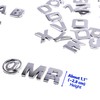 Cosmos 40 Pcs Silver Tone Plastic Car Letters Number Sticker