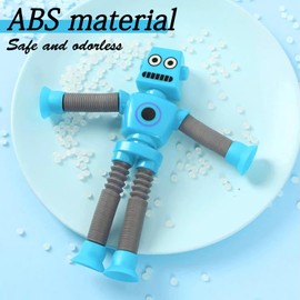 YUDANSI Telescopic Robot Fidget Toys with Suction Cup, Pack of 4 Anti-Stress Toy for Children Adults, Office Toy for Colleagues, Birthdays, Party, Christmas, Sensory Toy, Gift for Boys