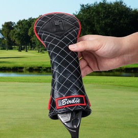 Golf Club Head covers Hybrid Utility Rescue with Interchangeable Number Tag 23456 UT Elastic Closure Black PU Leather Birdie