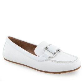 Aerosoles Women's Denver Loafer Flat, White PU, 8