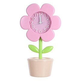 Artibetter Cute Flower Alarm Clock for Girls: Silent Movement & Compact Design – Portable Bedside Table Clock for Teen Bedroom & School Desk Decoration