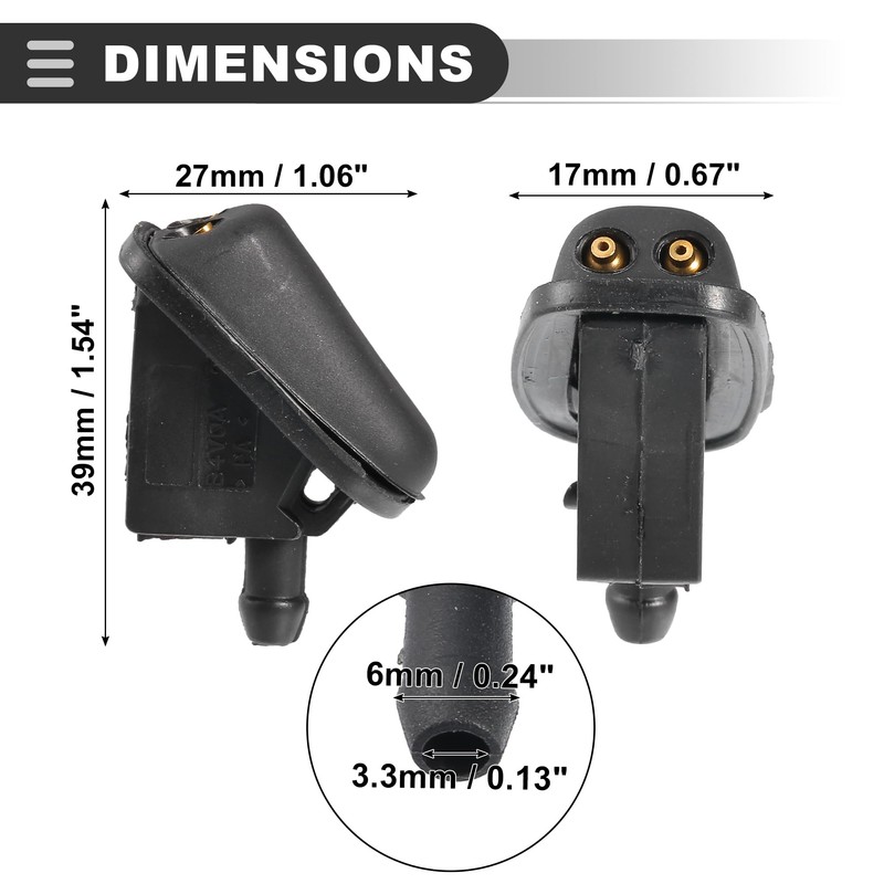 Motoforti Windshield Wiper Washer Nozzle Spray Jet, for Mini Cooper