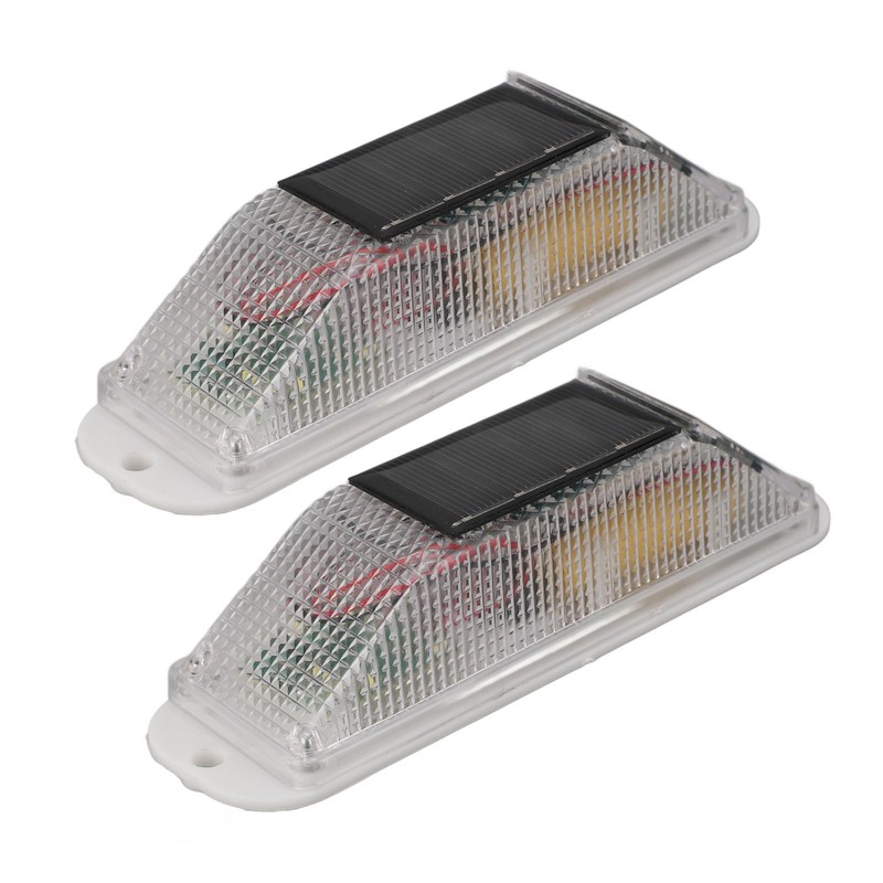2pcs Solar Strobe Warning Light Waterproof Light Control High Bright