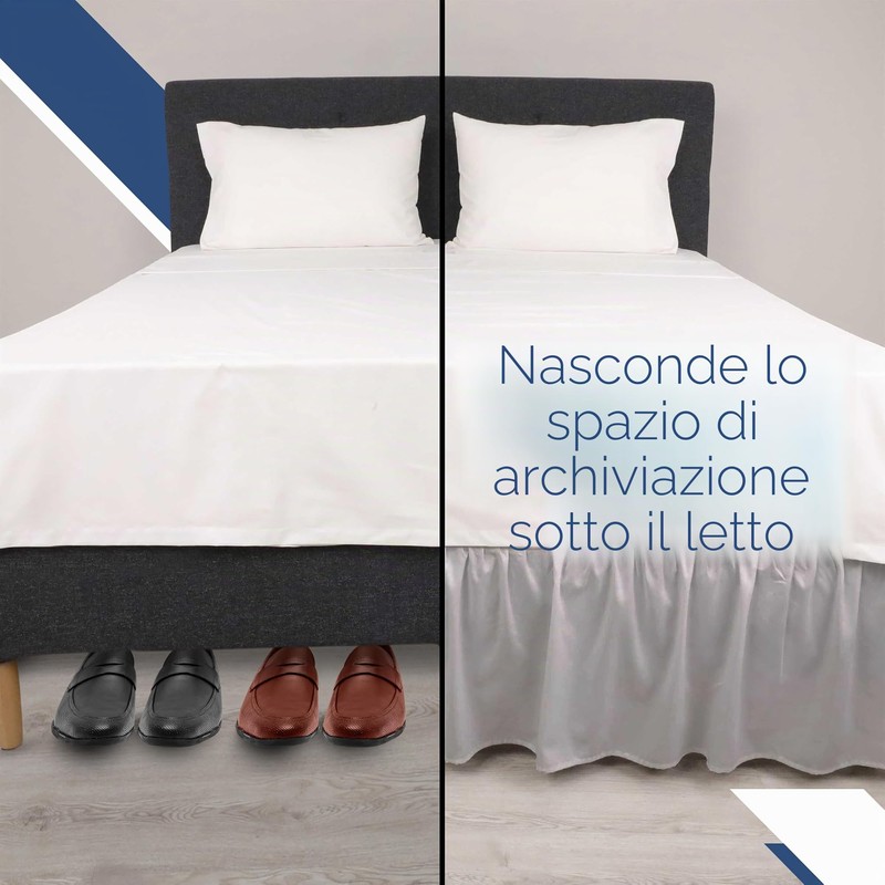 Martex Mantovana giroletto con volant, facile da montare, in microfibra,