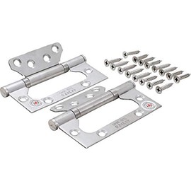 BGS Diy 80909 | Hinge Set | Stainless Steel | for Space-Saving Installation | 100 x 50 mm | 2-Piece Set