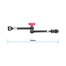 CAMVATE Multipurpose Articulating Arm with Anti-Twist 1/4''-20 Mount & Shoe Adapter(Red Knob)-3662