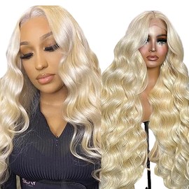 Lakaisa Real Hair Wig Body Wave Human Hair Wig Glueless Wig Human Hair Wear and Go T Part Wig 100% Unprocessed Human Hair 180% Density Bleached Knots with Baby Hair No Smell 22 Inches
