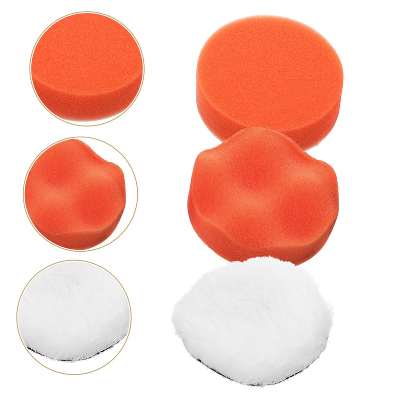 FELTECHELECTR 3pcs Buffing Pad Set for Car Polisher Sponge Cloth