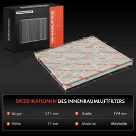 Frankberg 2x Cabin Air Filter Pollen Filter with Activated Carbon Compatible with Avensi.s T25 Coroll.a E12 Coroll.a Verso E12 Coroll.a Verso R1 ZER ZZE12 Replace# 87139YZZ06