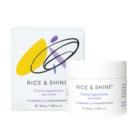 RICE & SHINE | Crema Regenerante de Noche Aceite de germen de arroz | 60% más de Vitamina E que el Aceite de Argán - Arrugas, Cicatrices y Manchas | 100% Natural