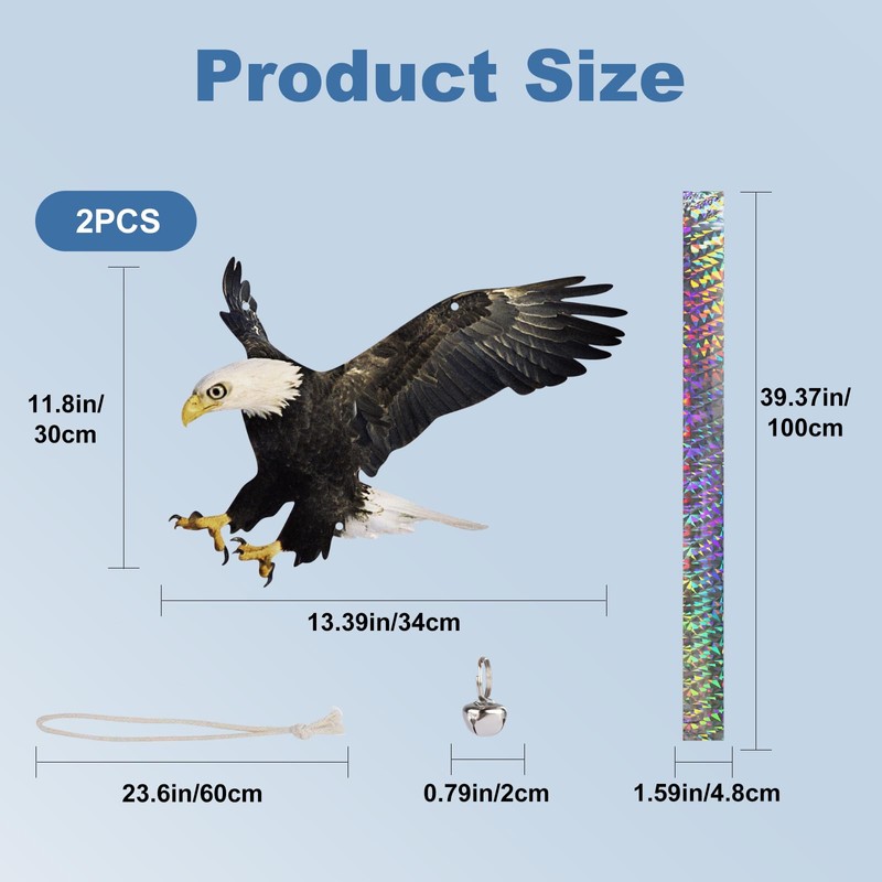 Flat Fake Hawk to Keep Pigeon Away, 2Pcs Plastic Hawk