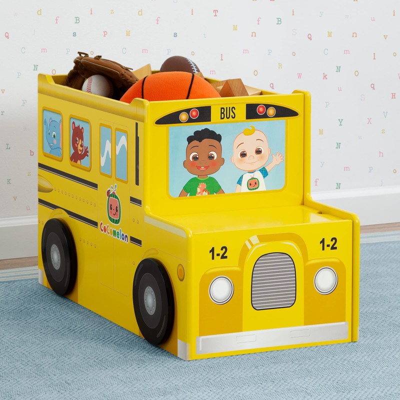Delta Children CoComelon School Bus Toy Box - Greenguard Gold