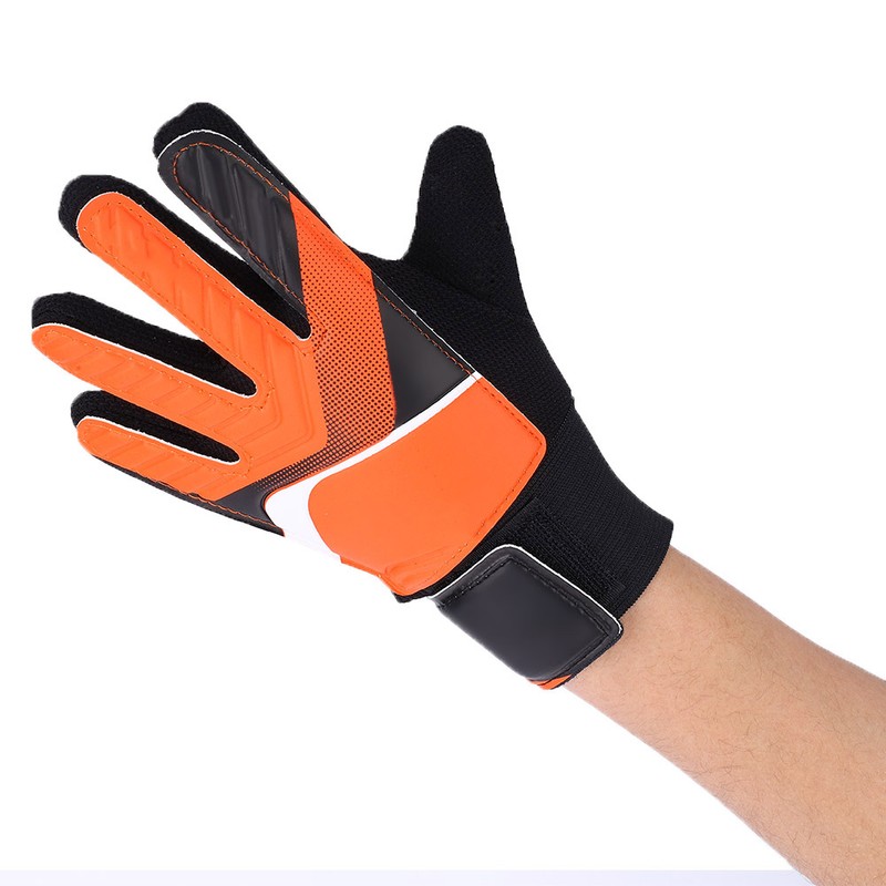 Kids Children Goalkeeper Glove NOn Slip Latex Soccer Finger Gloves(Orange