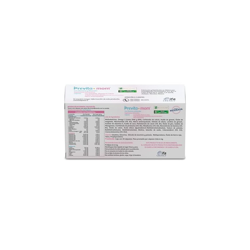 Previta Mom Suplemento Alimenticio Caja Cápsulas