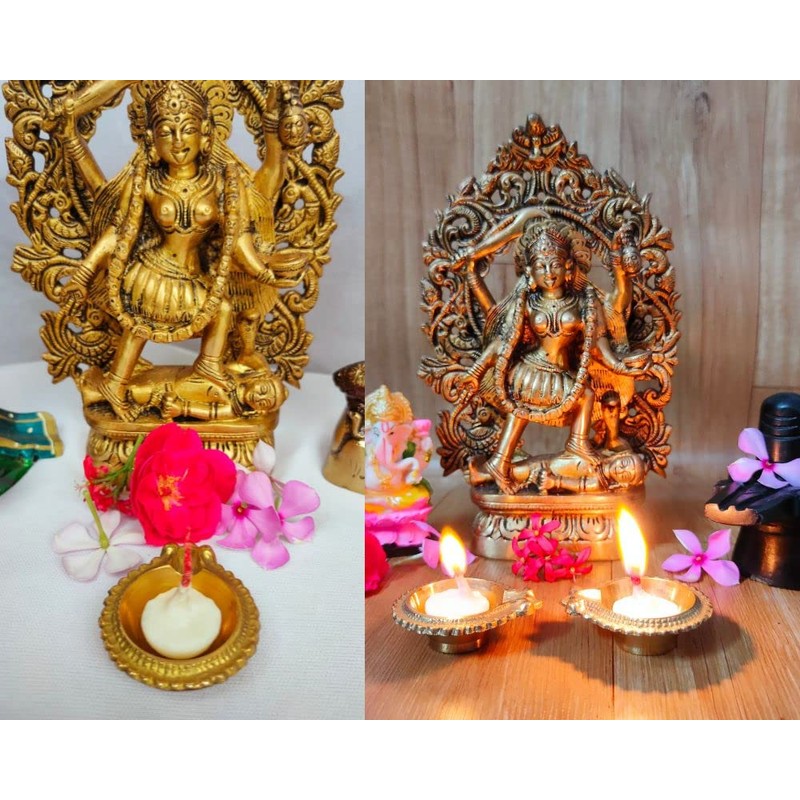 Castel Royale Mix Metal Pooja Decorative Diya, Diwali Gift Item,Metal