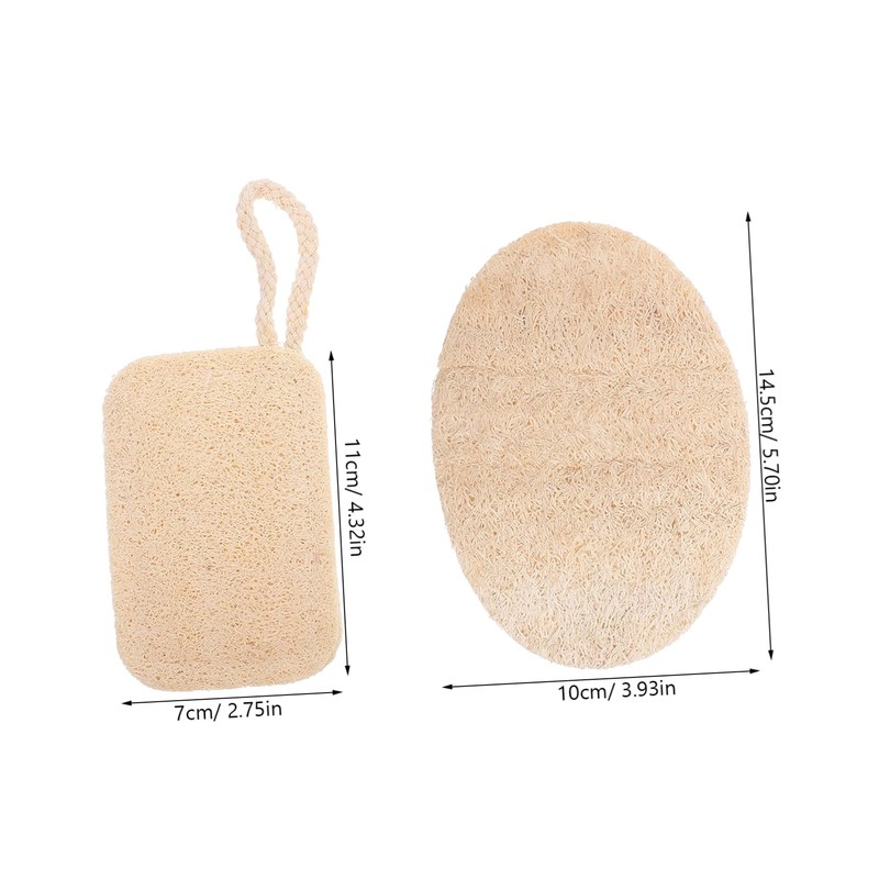 Baluue Natural Loofah Dish Washing Brush Set 2Pcs Kitchen Cleaning