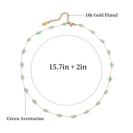 Jade Necklace for Women Green Aventurine Necklace Natural Jade Pendant Jade Choker Necklace Gemstone Necklace Green Crystal Necklace Jade Jewelry for Women