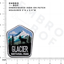 EMBROBOF Glacier National Park Patch – 3 inches, Cool National Park Patches Collection – Iron On/Sew On Embroidered Travel Patches for Backpacks