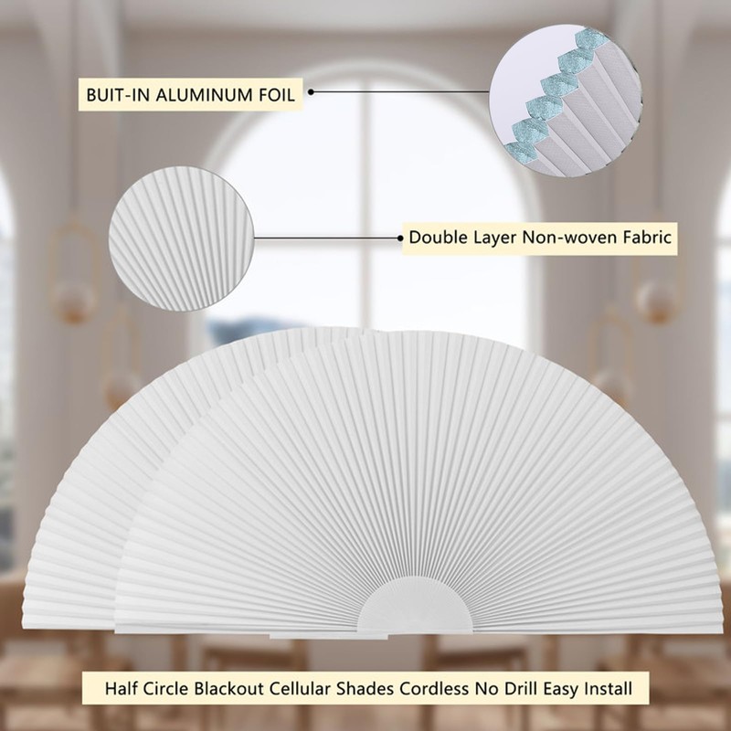 Arch Window Shade Blackout Cellular Shades Half Circle Moon Window