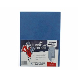 Exacompta - Ref 3058Z - Europa - Premium PVC Display Folder, Suitable for A4, 312 x 238mm, 300 Micron Mottled Pressboard in PVC Pockets, Clear Welded Spine, 8 Pocket