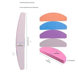 Lima de uñas y pulidor (10 unidades), bloques pulidor de limas de uñas de doble cara grano 100/180 para uñas acrílicas y naturales, tablero de esmeril