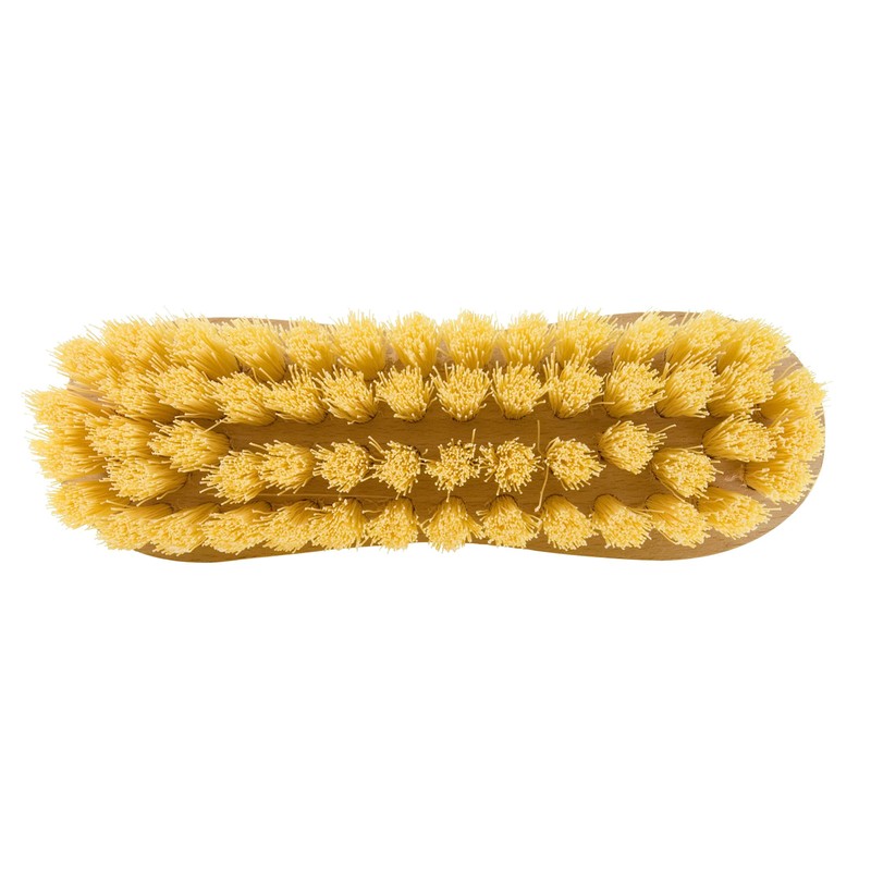 Elliott Wooden Scrubbing Brush with Curved Grip Handle, Durable Hard