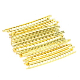 24pcs Brass Electric Guitar Fret Wire, Premium High Strength Guitar Replacement Parts with Beautiful Appearance, 2.7mm Width for Electric Guitar and Electric Bass