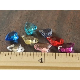Unbranded 40Pcs Faceted Heart Transparent Acrylic Charms For DIY Jewelry Making 11x9x4mm