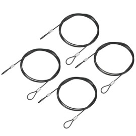 TOP-VIGOR 4Pcs 3.3 FT Safety Cable Lock, 2mm Dia Stainless Steel Security Wire Ropes with Double Loop for Outdoor Gate Stage Lighting Luggage Suitcase Wire Lock, 1m