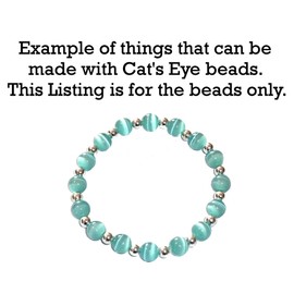 Hidden Hollow Beads 10 Strands of 6mm Glass Cat's Eye Beads, Assorted Colors, Round, Craft Beads