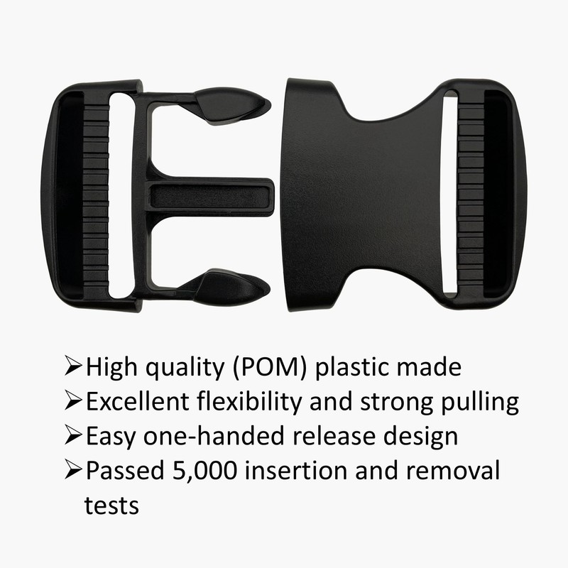 EesTeck 1 Set 50mm Heavy Duty Buckle Clips, Dual Adjustable