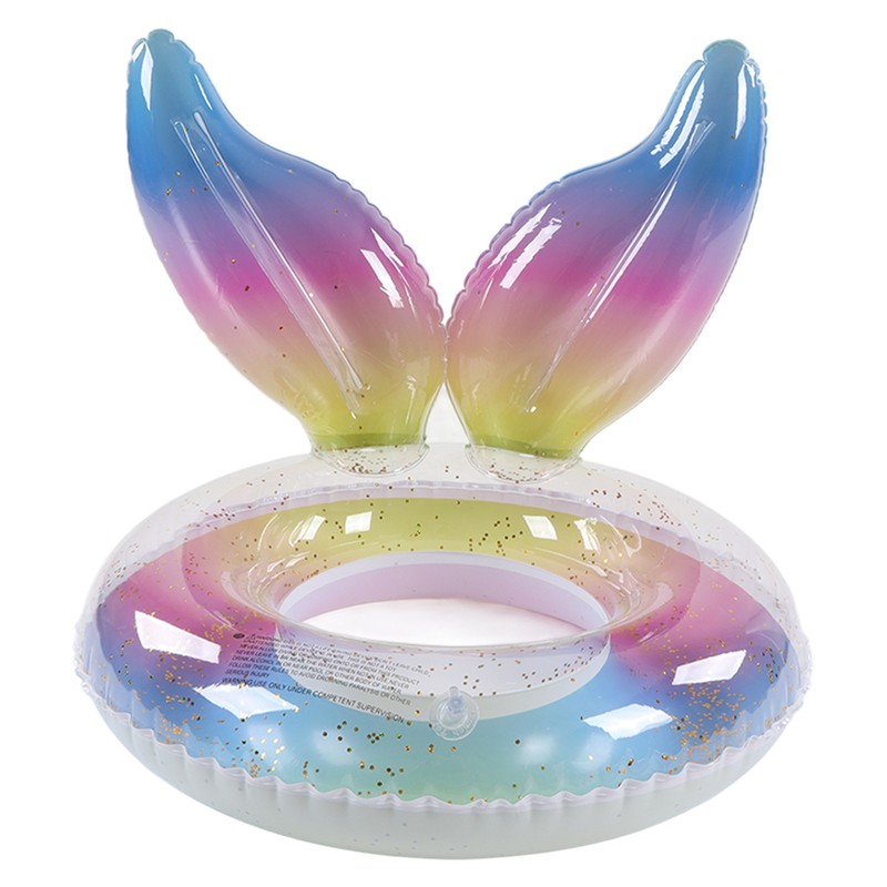 Swimming Ring Sparkling Sequins Rainbow Gradient Wings Swimming Ring Summer