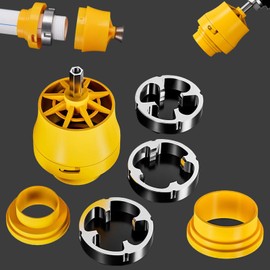 Electric Drill Compatible PVC Pipe Threader Kit with Various Die Sizes,PVC Thread Maker Tool for Electric Drill,PVC Pipe Threader Set with 3 Dies, 1/2", 3/4", 1",Pipe Threader Kit (External)