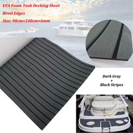 yuanjiasheng EVA Faux Teak Decking Sheet for Boat Yacht Non-Slip and Self-Adhesive Boat Flooring Pad 94.5"× 35.4" Bevel Edges