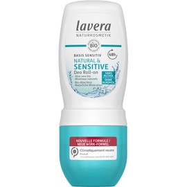 Lavera Deo Roll-On Basis Sensitiv - Natural & Sensitive - 0% Aluminiumsalze - vegan - zuverlässiger Deoschutz 48h - Naturkosmetik - Basis von Bio Aloe Vera und natürlichen Mineralien - 50ml