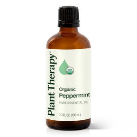 Plant Therapy Plant Therapy Organic Peppermint Essential Oil 100% Pure, USDA Certified Organic, Undiluted, Natural Aromatherapy, for Diffusion, Skin, Hair, Therapeutic Grade 100 mL (3.3 oz)